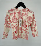 Longsleeve Beige Rood Tijger Print Maat 104 / 110