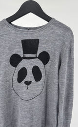 Longsleeve Wol Grijs Panda