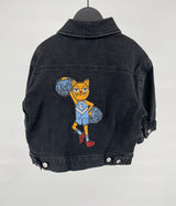 Spijkerjas Zwart Denim Cheer Cat Maat 80 / 86