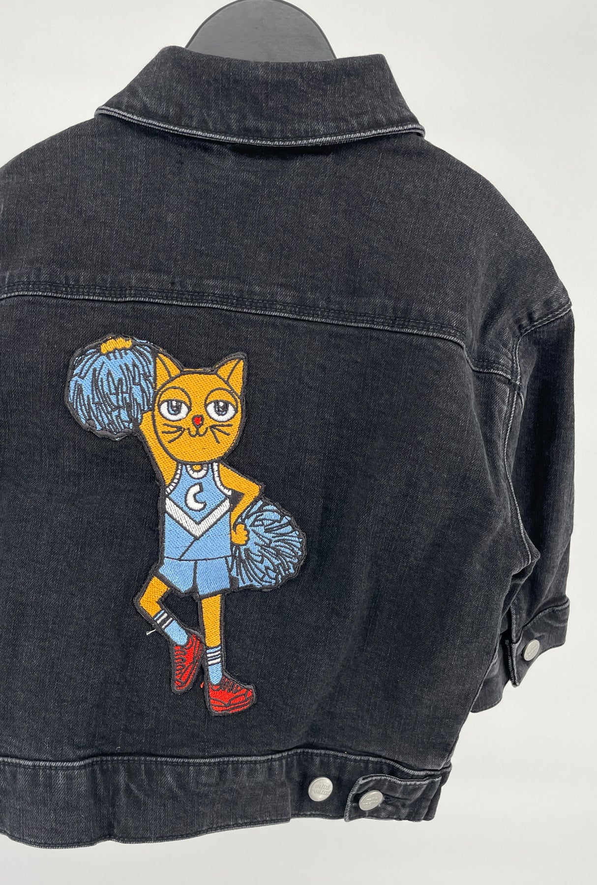 Spijkerjas Zwart Denim Cheer Cat Maat 80 / 86