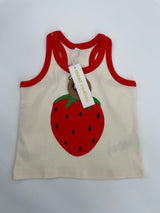 Tanktop Beige Aardbei Maat 92 / 98