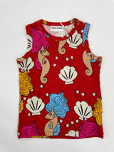 Tanktop Rood Zeepaardjes Print