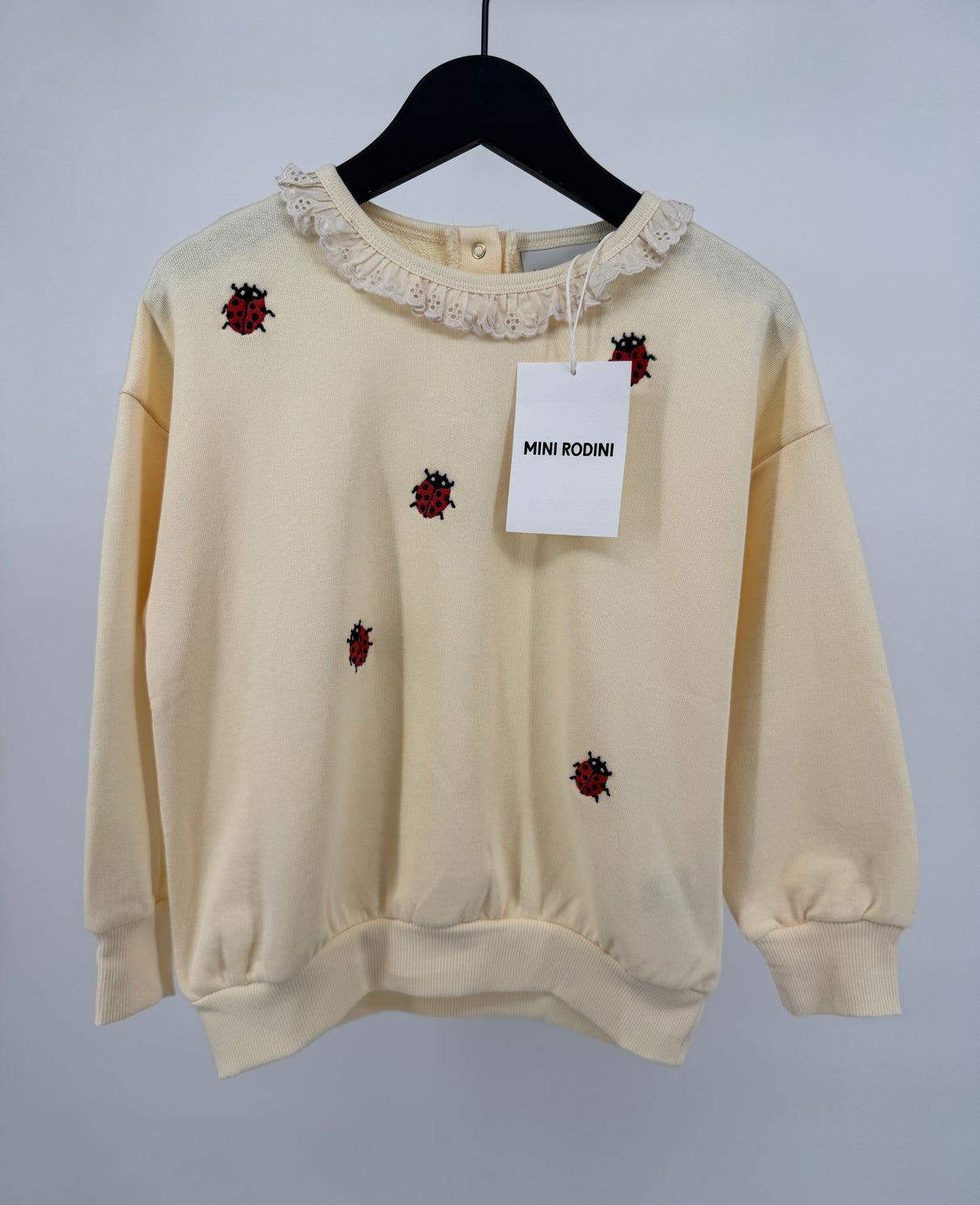 Trui Beige Kant Kraagje Lieveheersbeestjes Maat 116 / 122