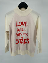 Trui Gebreid Beige Love Maat 116 / 122