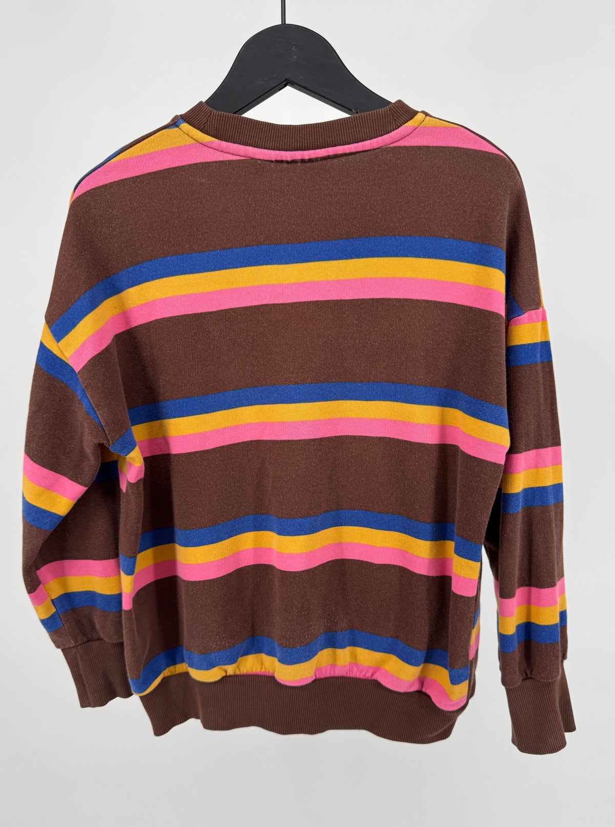 Trui Bruin Multi Color Strepen Maat 128 / 134