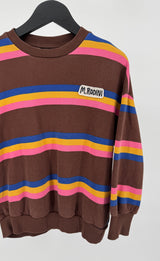 Trui Bruin Multi Color Strepen Maat 128 / 134