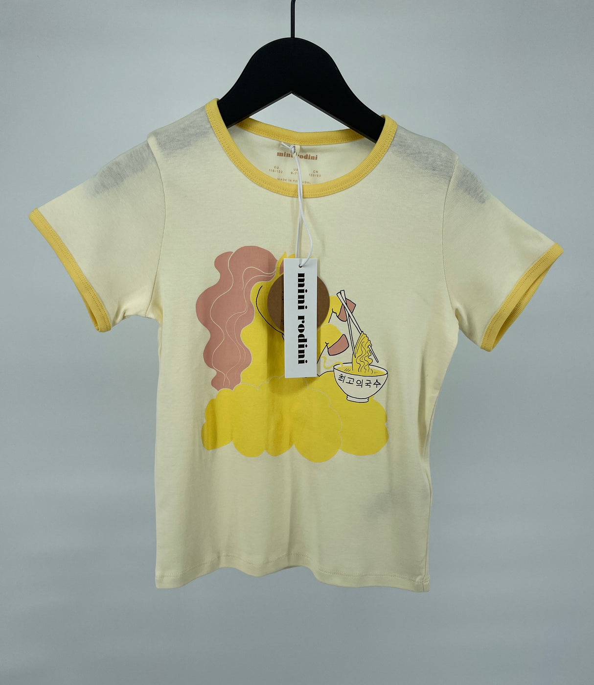 T-shirt Beige Geel Roze Unicorn Noodles