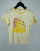 T-shirt Beige Geel Roze Unicorn Noodles