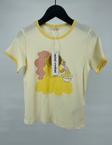 T-shirt Beige Geel Roze Unicorn Noodles