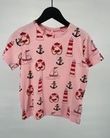 T-shirt Roze Vuurtoren Print