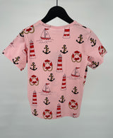 T-shirt Roze Vuurtoren Print