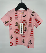 T-shirt Roze Vuurtoren Print