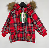 Winterjas K2 Parka Rood Geruit Maat 80 / 86