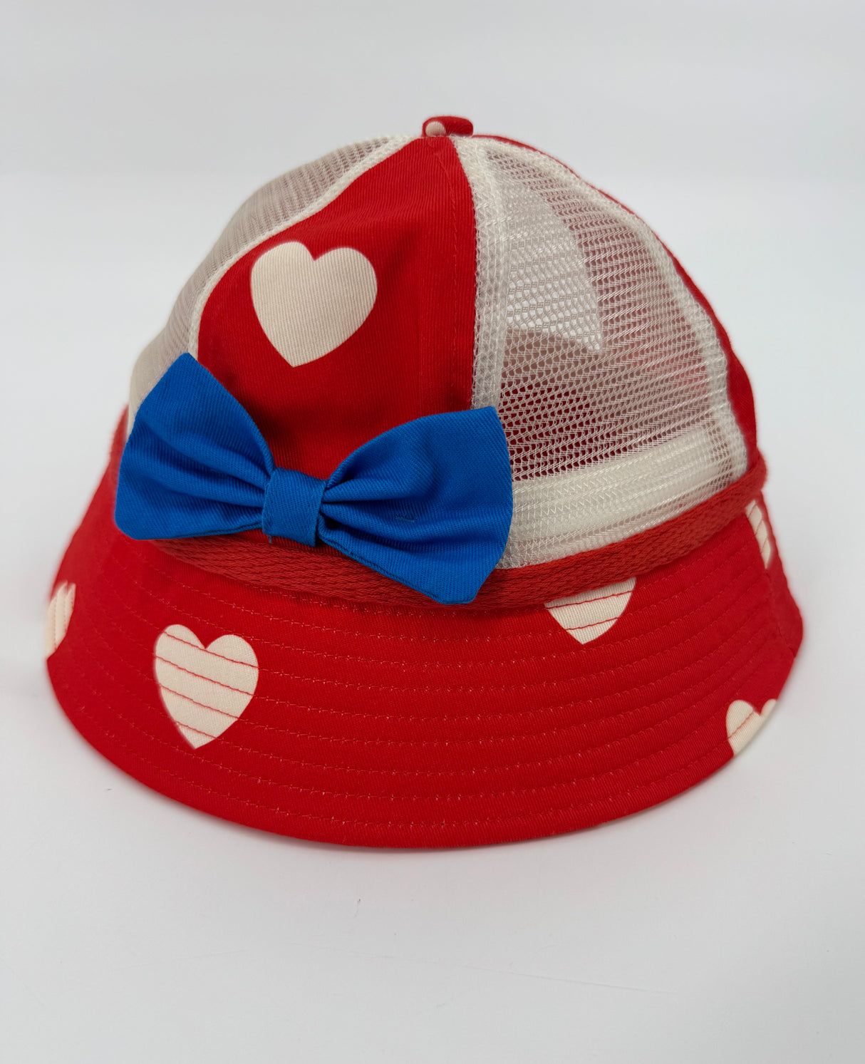 Zonnehoedje Rood Hartjes Strikje Maat 3 - 9 Jaar