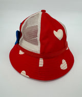 Zonnehoedje Rood Hartjes Strikje Maat 3 - 9 Jaar