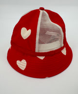 Zonnehoedje Rood Hartjes Strikje Maat 3 - 9 Jaar