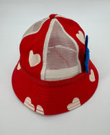 Zonnehoedje Rood Hartjes Strikje Maat 3 - 9 Jaar