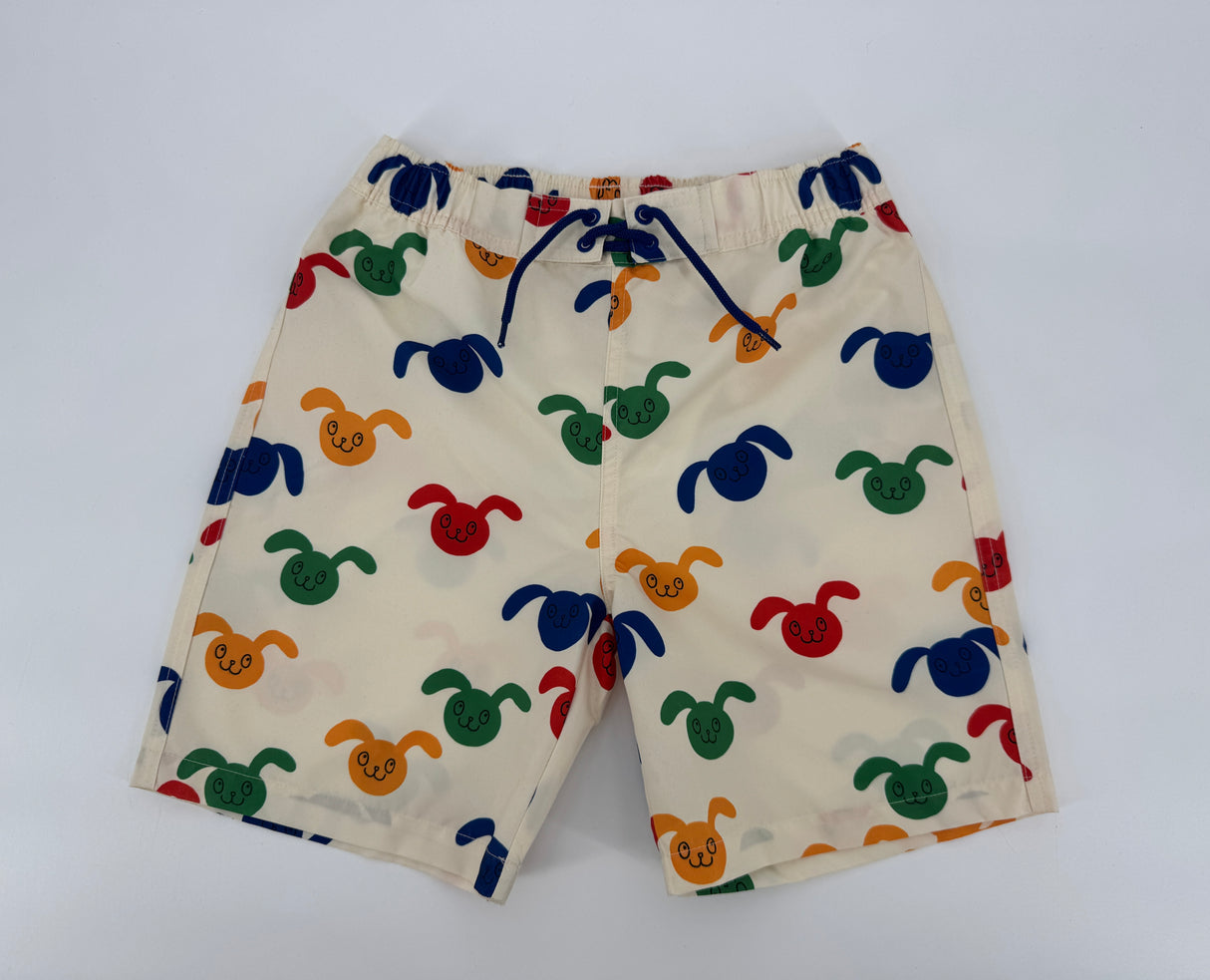 Zwembroek Beige Konijnen Print Maat 140 / 146