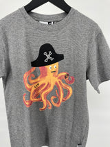 T-shirt Grijs Kapitein Octopus Maat 146