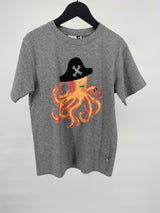 T-shirt Grijs Kapitein Octopus Maat 146