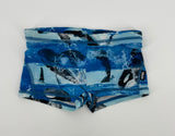 Zwembroek Blauw Orka Print UPF50+  Maat 86 / 92