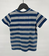 T-shirt Donkerblauw Grijs Gestreept Maat 104