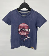 T-shirt V-hals Donkerblauw Baseball Maat 104
