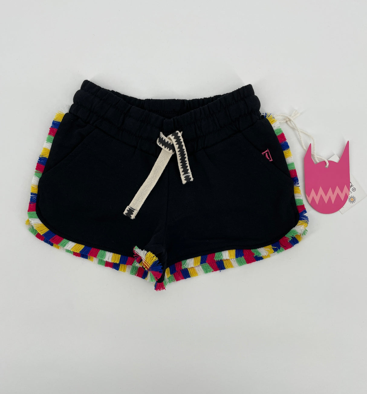 Korte Broek Zwart met Kwastjes Maat 92