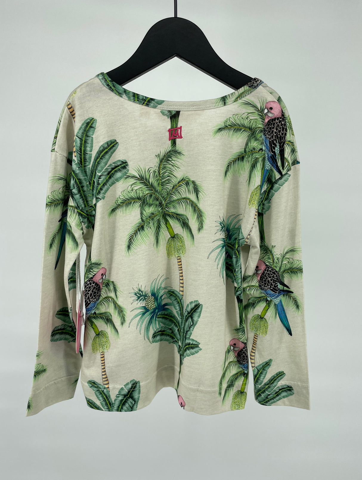 Longsleeve Beige met Palmbomen en Vogel Print