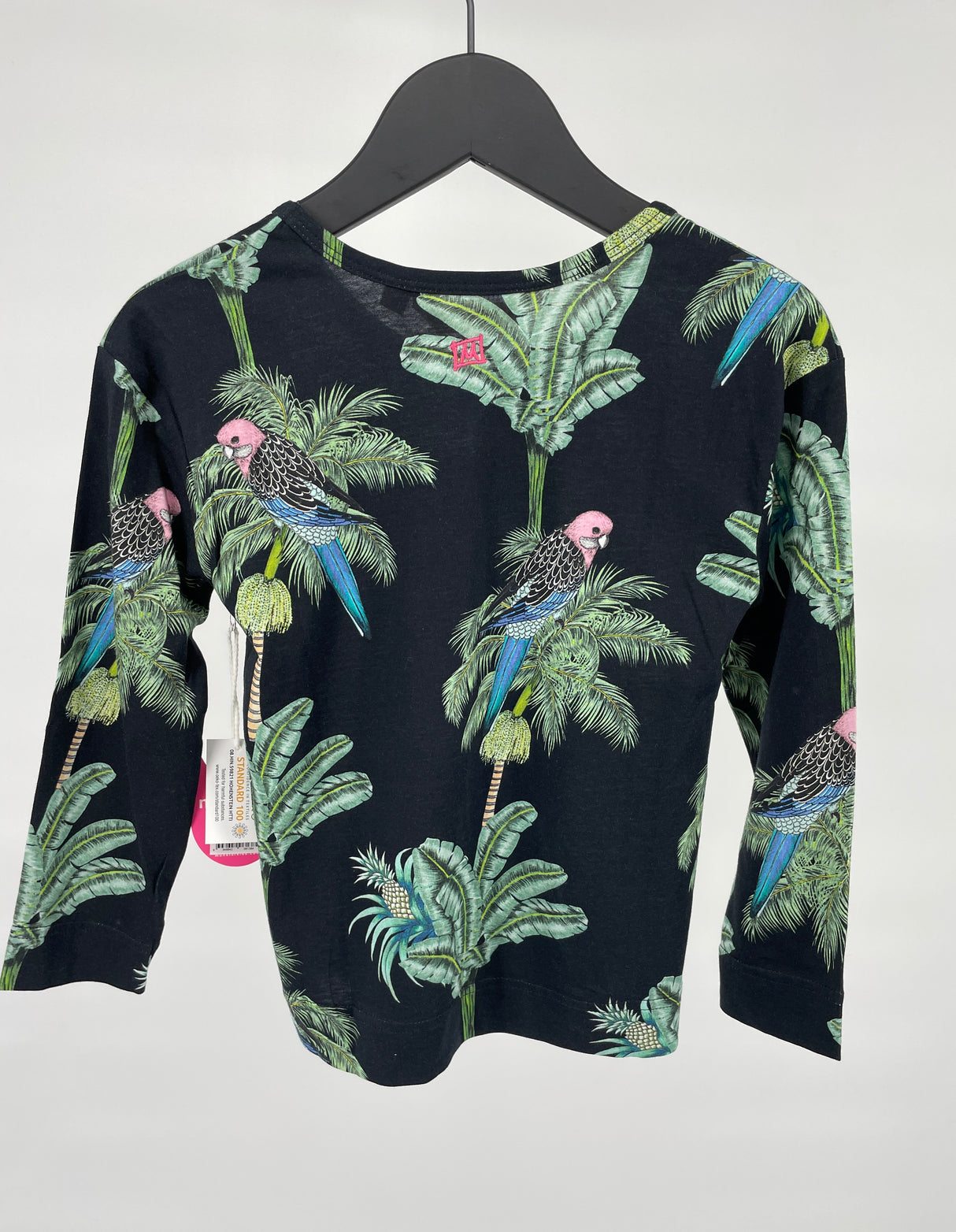 Longsleeve Zwart met Palmbomen en Vogel Print