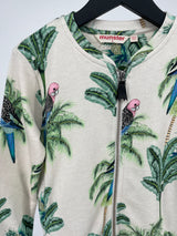 Vest Beige Palmbomen en Vogel Print