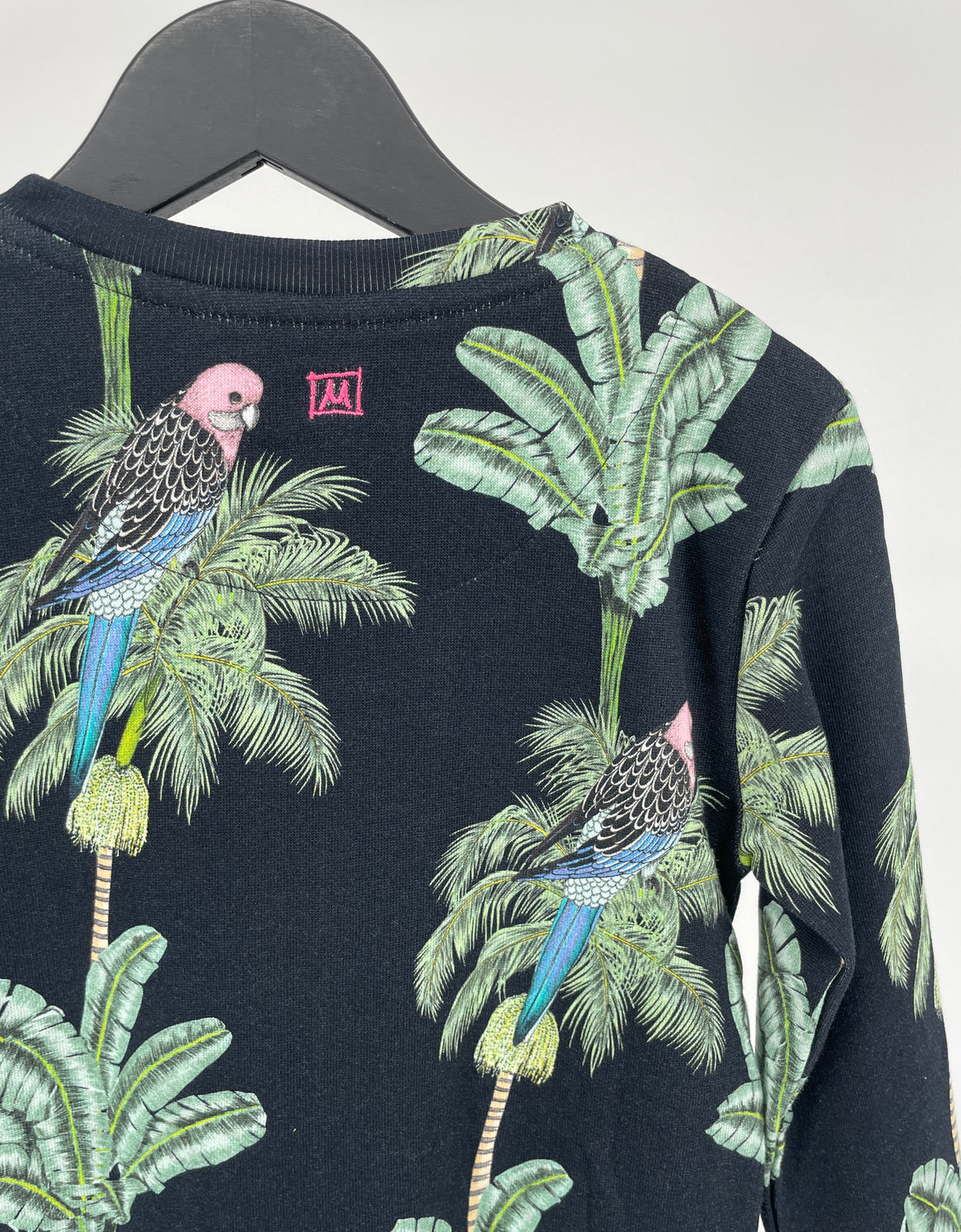 Vest Zwart Palmbomen en Vogel Print