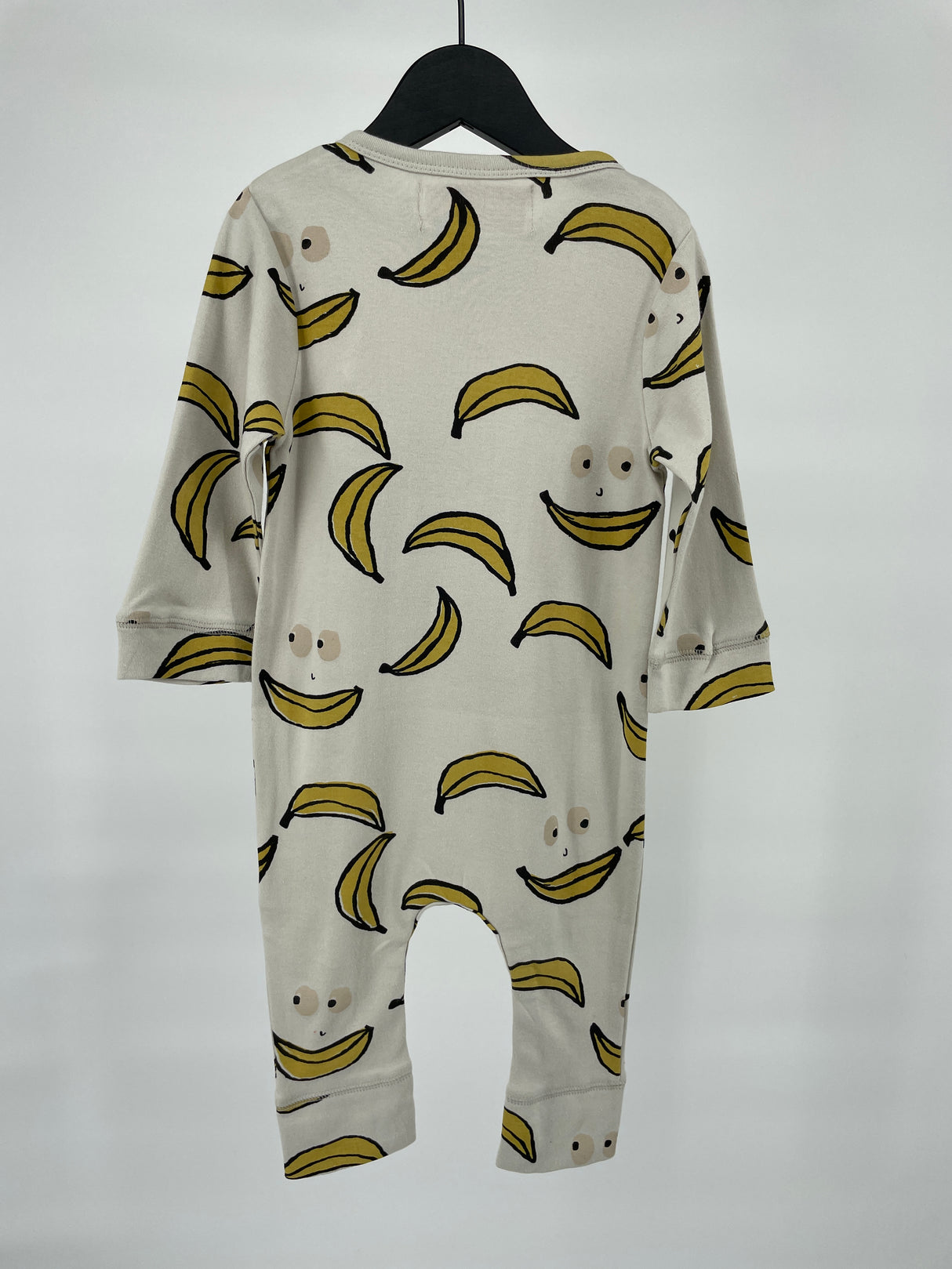 Jumpsuit Grijs Bananen Gezichtjes Maat 74 / 80