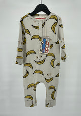 Jumpsuit Grijs Bananen Gezichtjes Maat 74 / 80