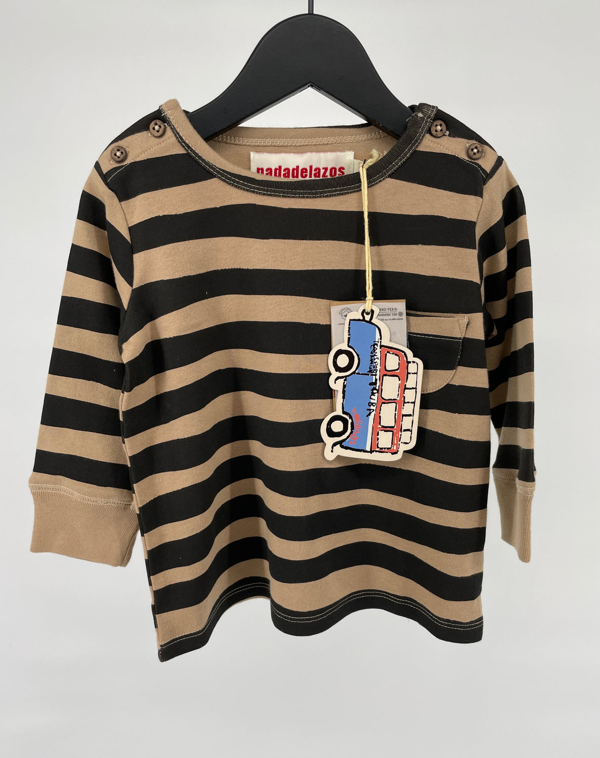 Longsleeve Bruin Zwart Zebra Maat 74 / 80