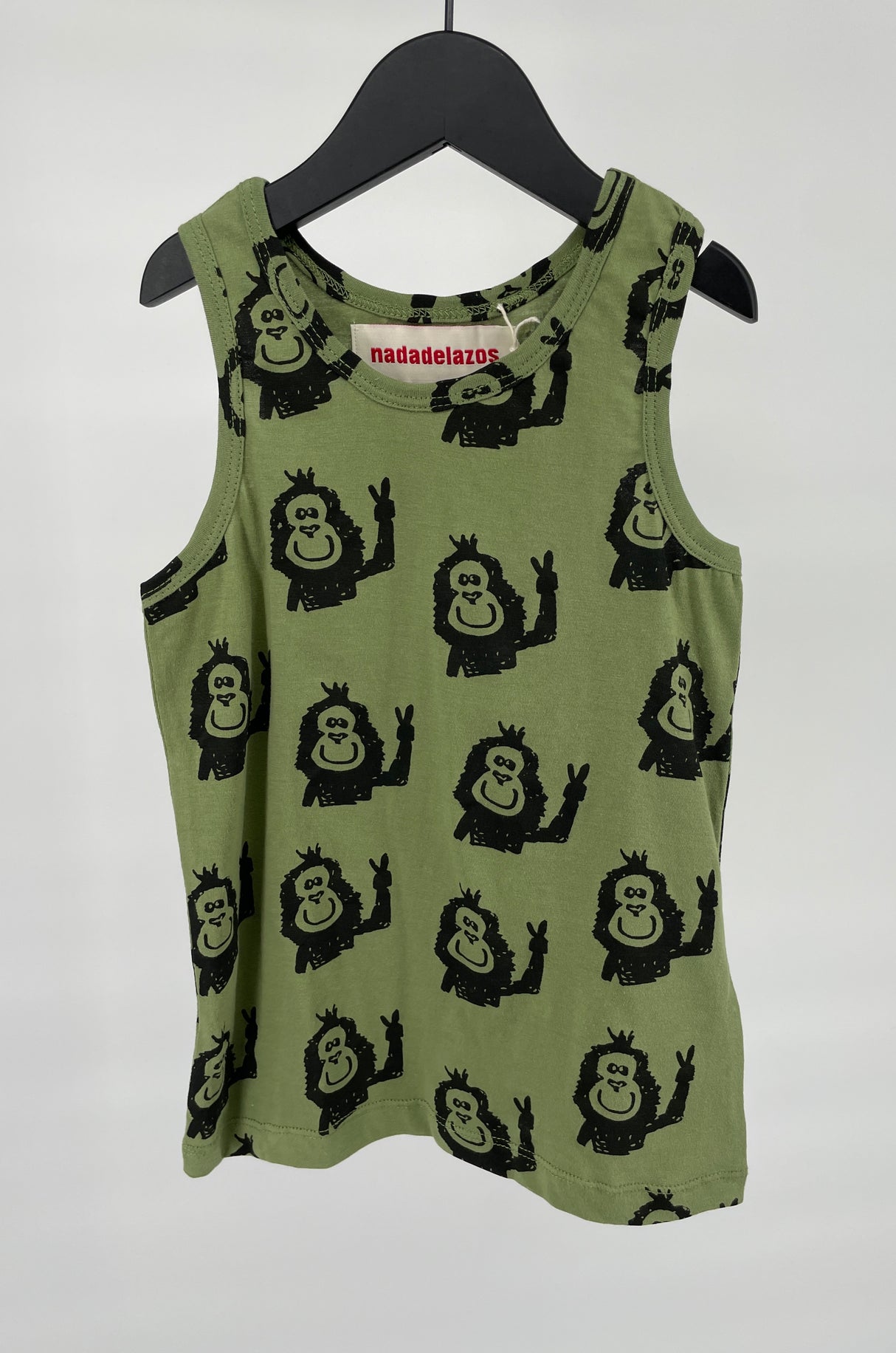 Tanktop Groen Aapjes Print Maat 98 / 104