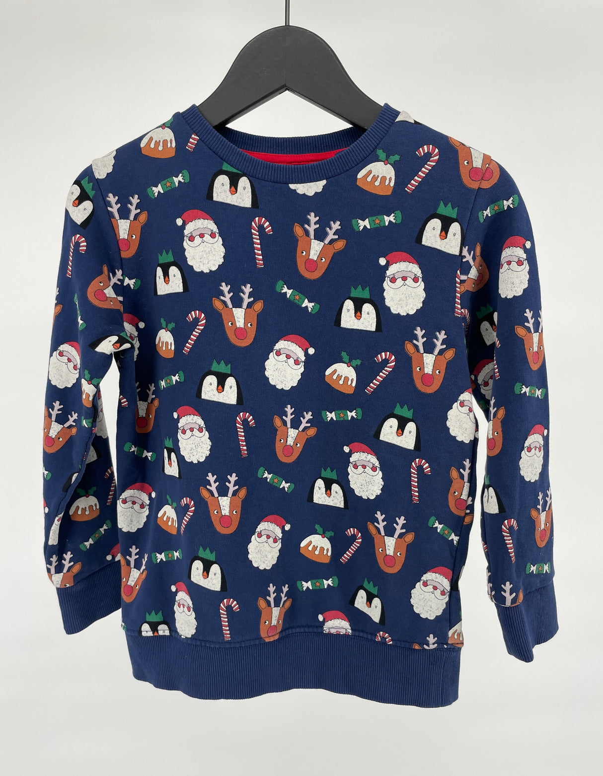 Kerst Trui Donkerblauw met Print