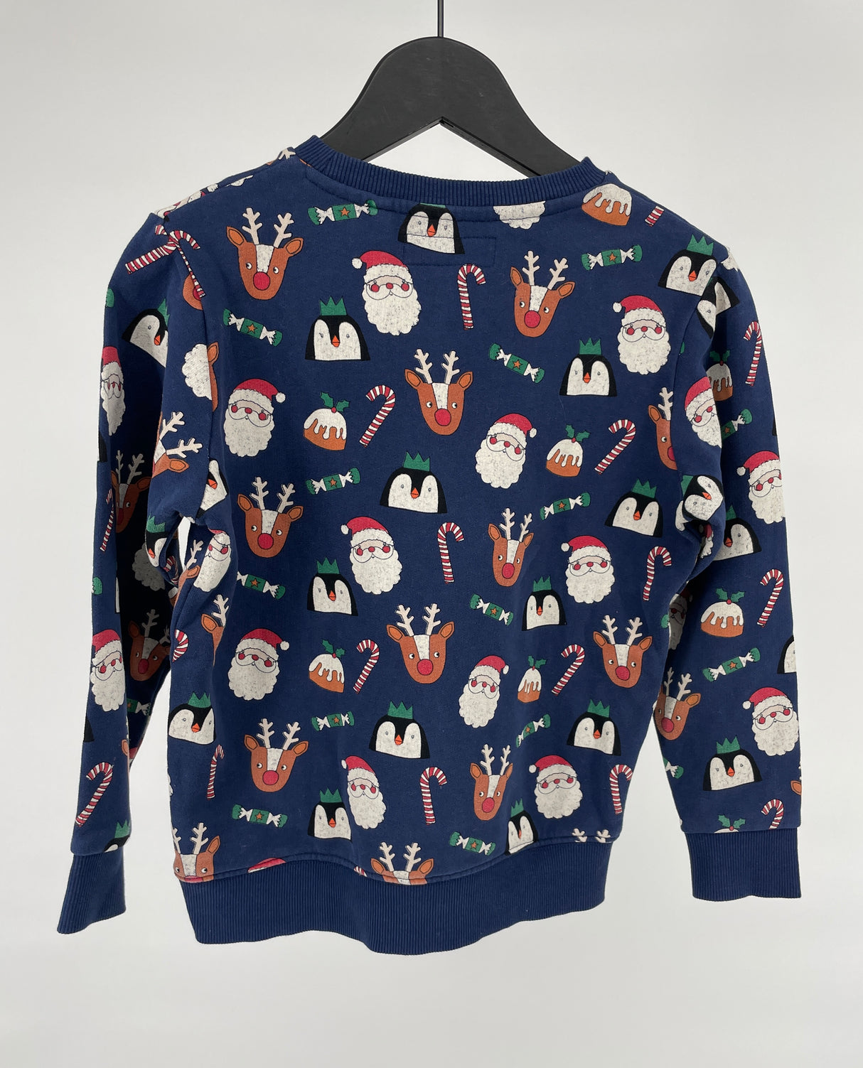 Kerst Trui Donkerblauw met Print