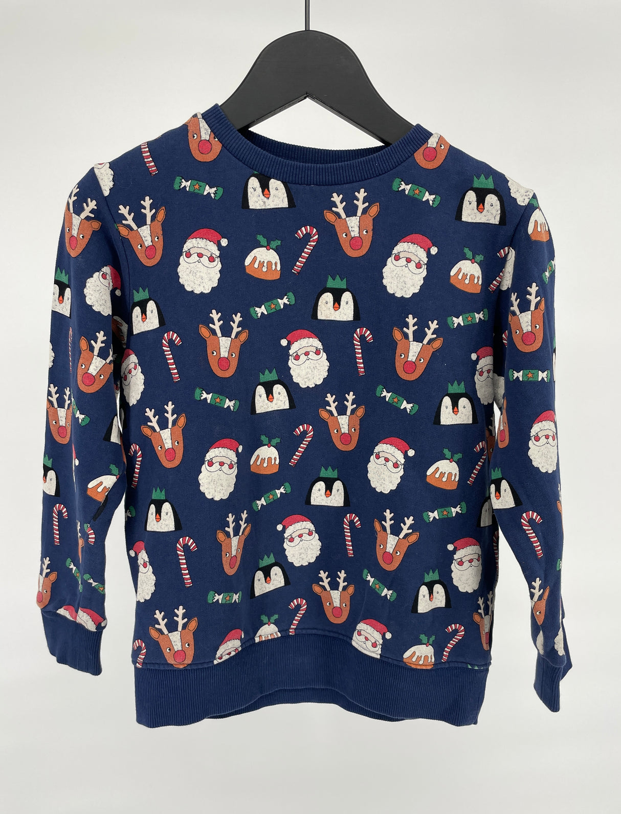 Kerst Trui Donkerblauw met Print