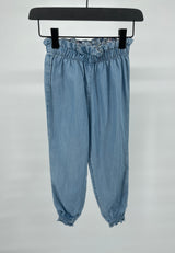 Set Lichtblauw Top Korte Mouw en Lange Broek Maat 104