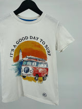 T-shirt Wit met Surf Print Maat 122