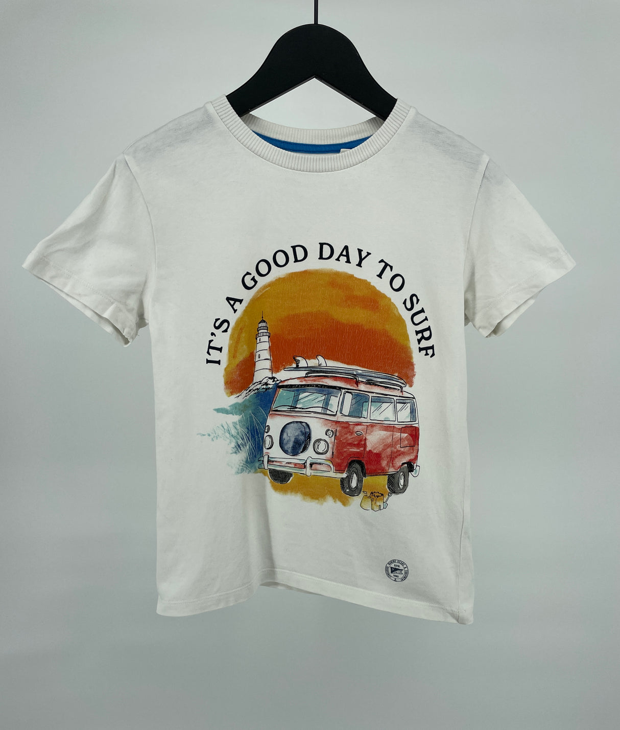 T-shirt Wit met Surf Print Maat 122