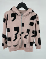 Vest Capuchon Roze Zwart Leestekens Maat 98