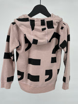 Vest Capuchon Roze Zwart Leestekens Maat 98
