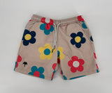 Zwembroek Beige Multi Color Bloemen Maat 140