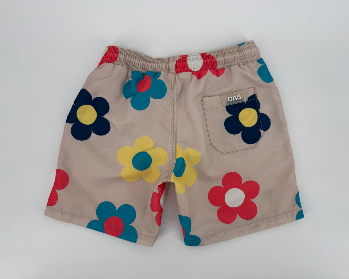 Zwembroek Beige Multi Color Bloemen Maat 140