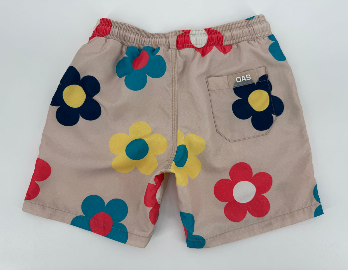 Zwembroek Beige Multi Color Bloemen Maat 140