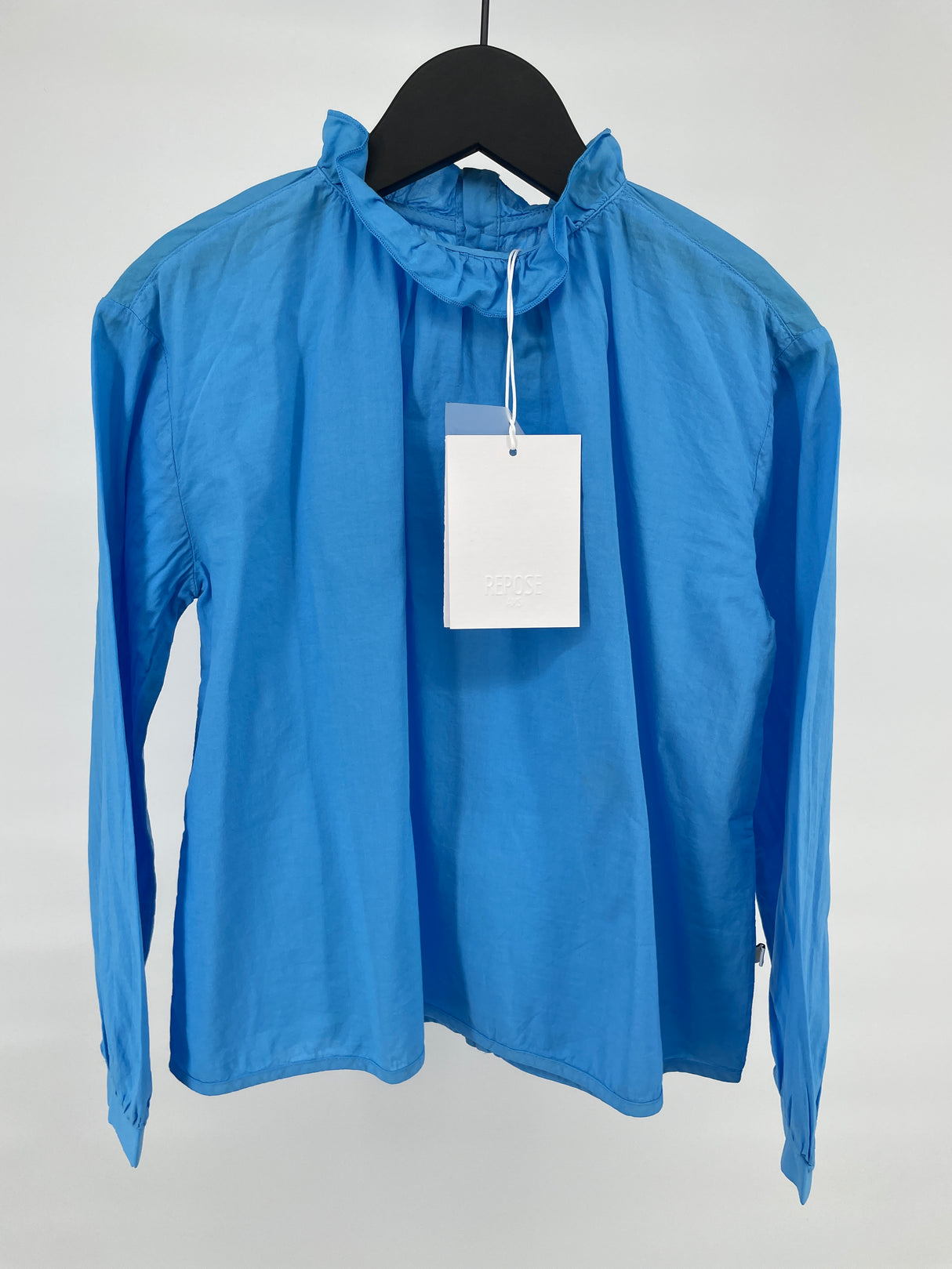 Blouse Blauw Roesjes Maat 128 / 134