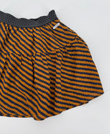 Rokje Bruin Donkerblauw Gestreept Maat 122 / 128