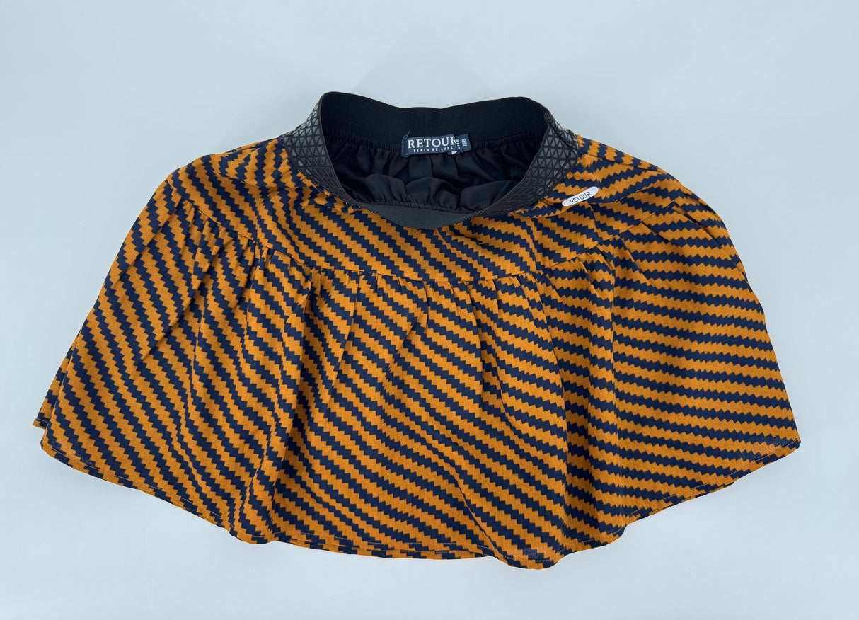 Rokje Bruin Donkerblauw Gestreept Maat 122 / 128